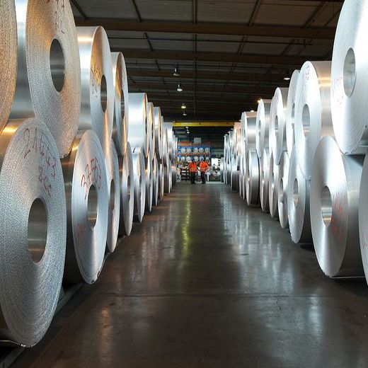 Hallway with big aluminium rolls
