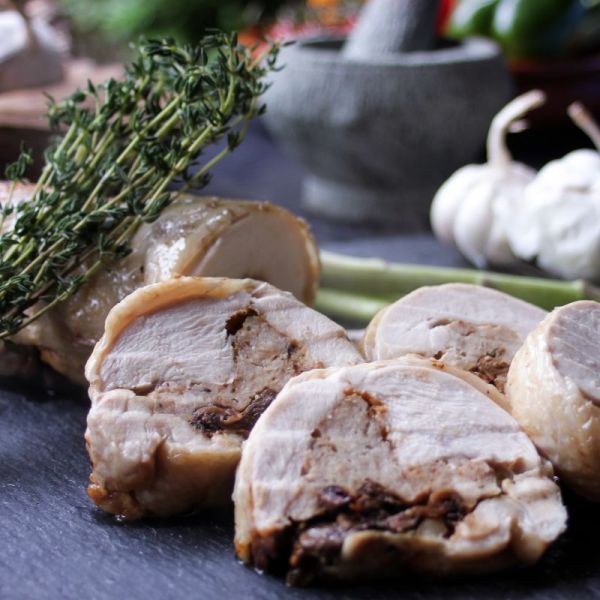 Roulade of free farmed chicken