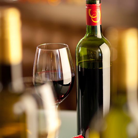 Wine Bottle and Wine Glass with screw cap